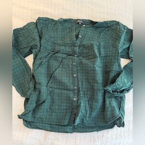 Madewell Plaid Button Top